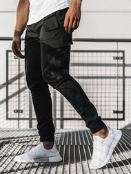 Spodnie męskie chino joggery czarne OZONEE G/2788