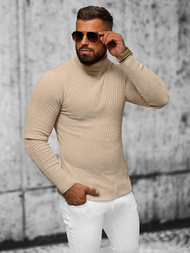 Sweter męski golf beżowy OZONEE L/1596Z