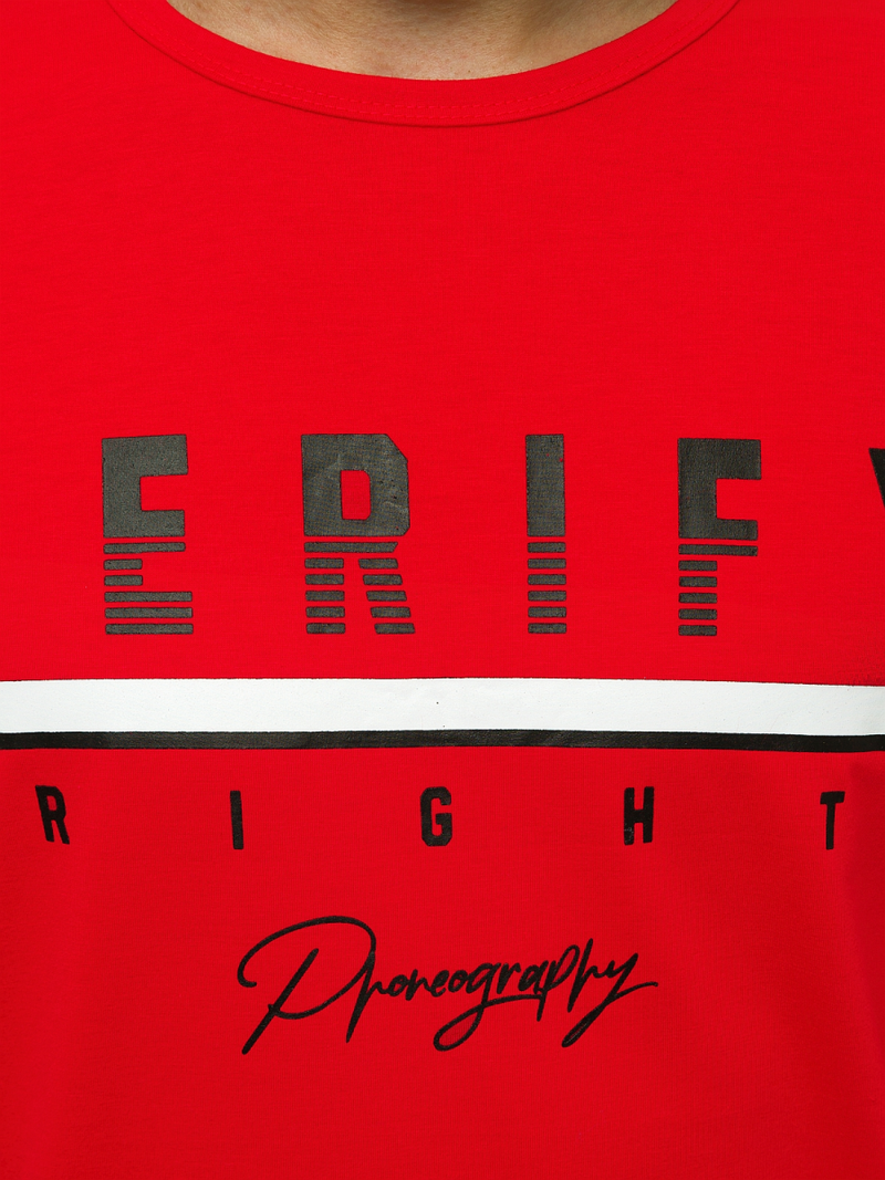 Футболка чоловіча Червона OZONEE JS/SS10972Z