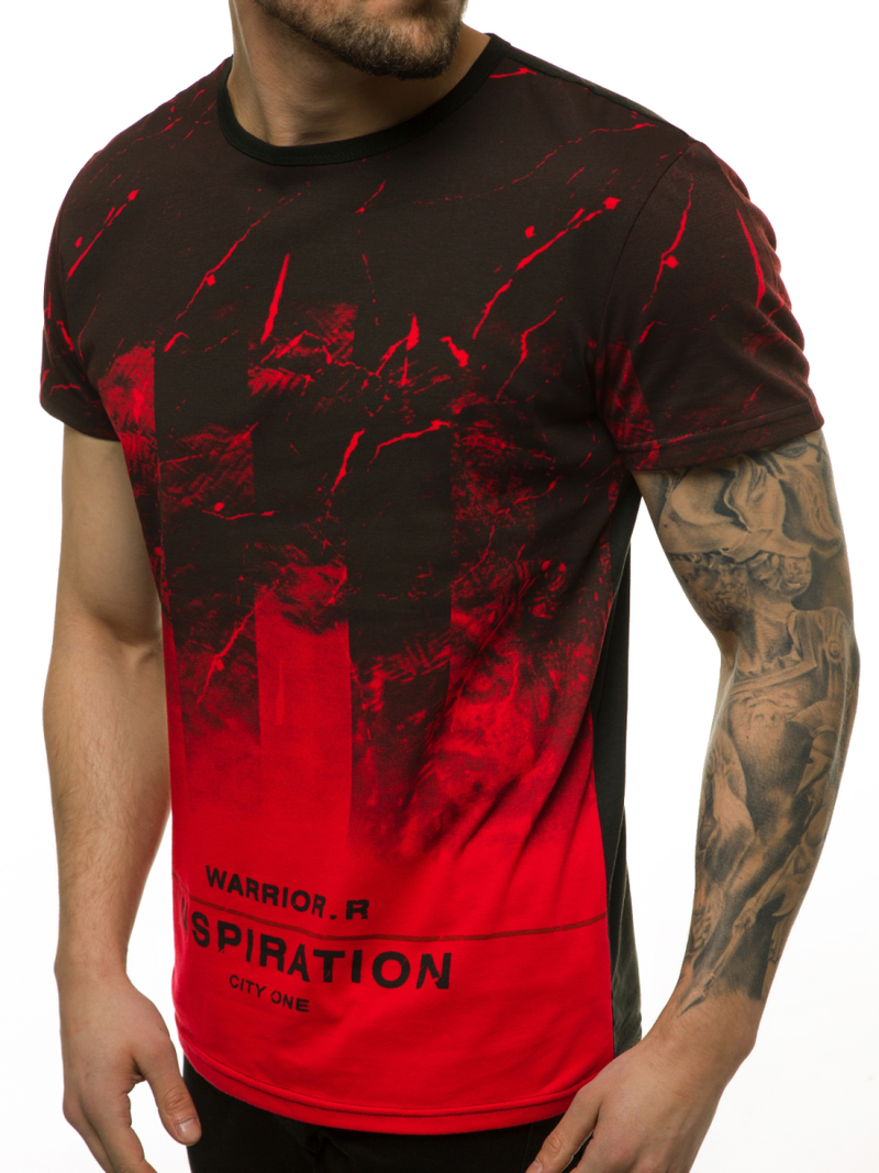 T-Shirt męski czerwony OZONEE JS/SS11108