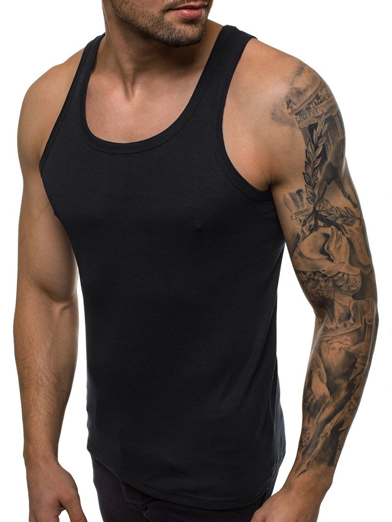 Koszulka bez rękawów męska czarna OZONEE JS/NB001