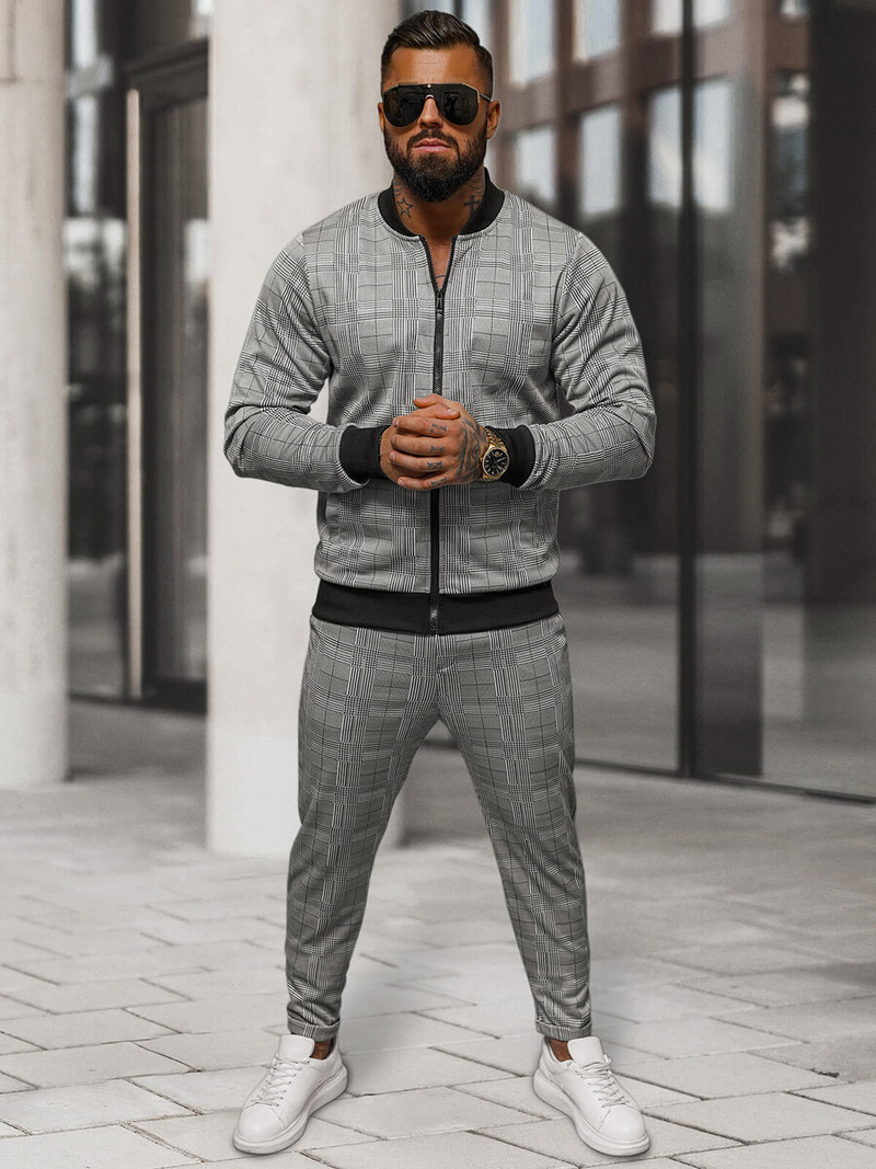 Чоловічий комплект чорний - піджак та штани чінос OZONEE O/3C107