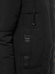 Kurtka zimowa damska parka z kapturem czarna OZONEE O/TY033/1/21