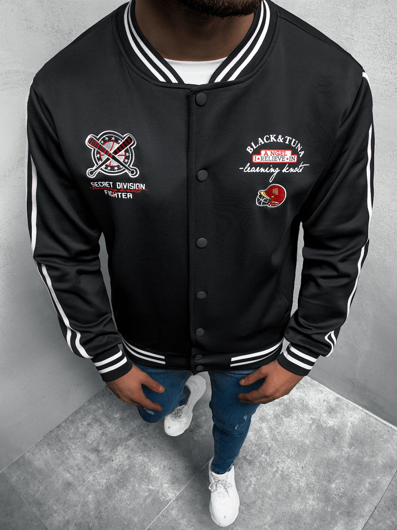 Bluza męska rozpinana czarna OZONEE JS/B10157