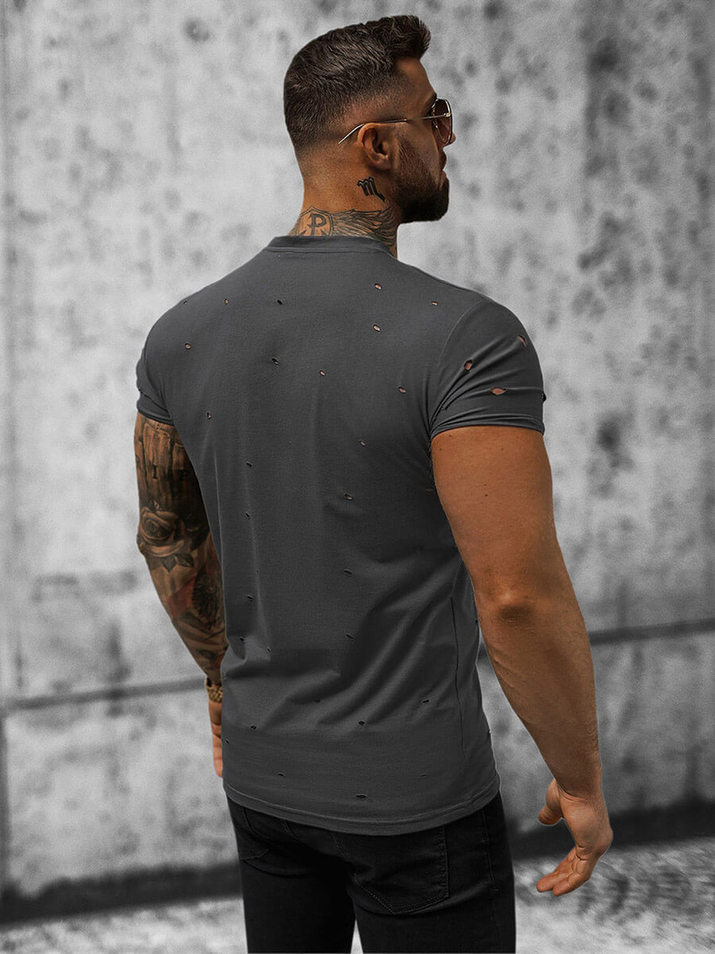 T-shirt męski grafitowy OZONEE NB/3009Z
