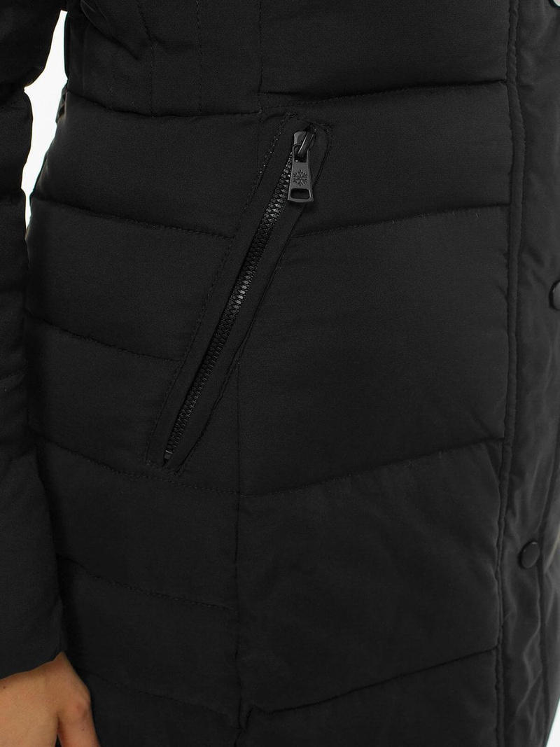 Kurtka zimowa damska parka z futerkiem czarna OZONEE O/M202/1