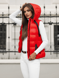 Kamizelka damska pikowana czerwona OZONEE JS/5M3133/270Z