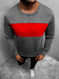 Bluza męska grafitowo-czerwona OZONEE JS/2021/18Z