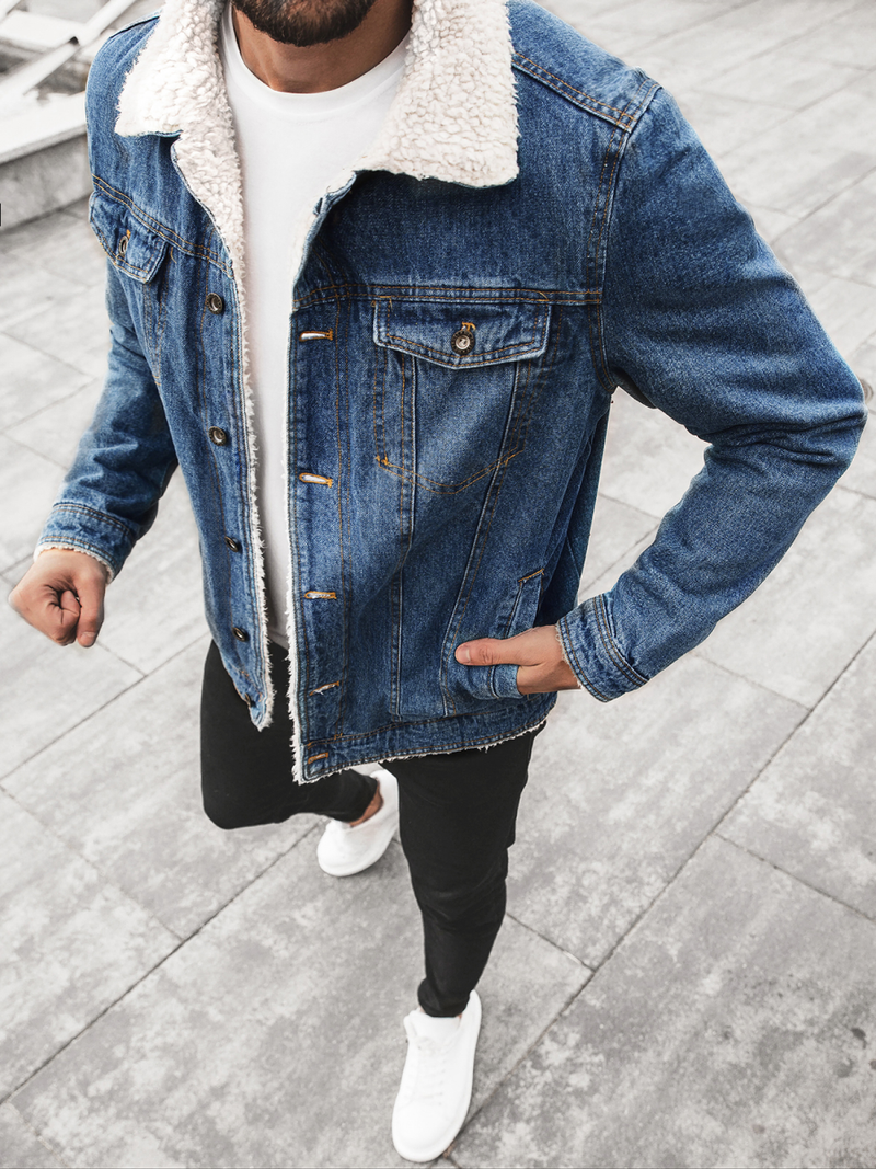 Kurtka męska jeans niebieska OZONEE JB/JP1156Z