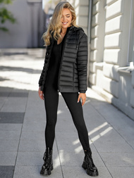 Kurtka damska pikowana czarna OZONEE JS/16M9101/392Z