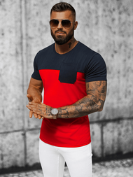 Футболка чоловіча Темно-синьо/Червона OZONEE JS/8T91/18Z