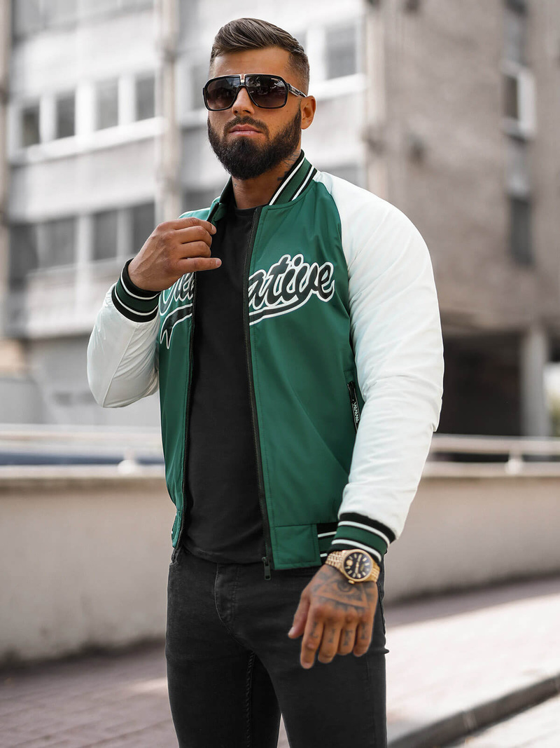 Kurtka męska bomberka zielona OZONEE JS/84M3011/238Z