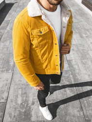Kurtka męska jeans żółta OZONEE JB/JP1179/4Z