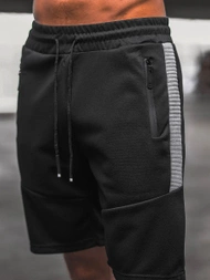 Spodenki dresowe męskie czarne OZONEE O/WW20013/1