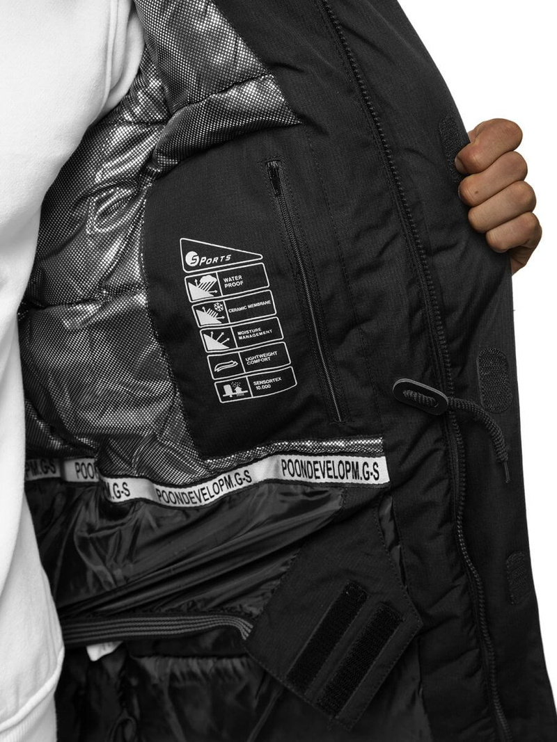 Kurtka zimowa męska czarna OZONEE O/9803