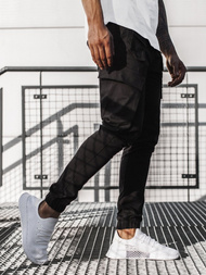 Spodnie męskie chino joggery czarne OZONEE G/2788