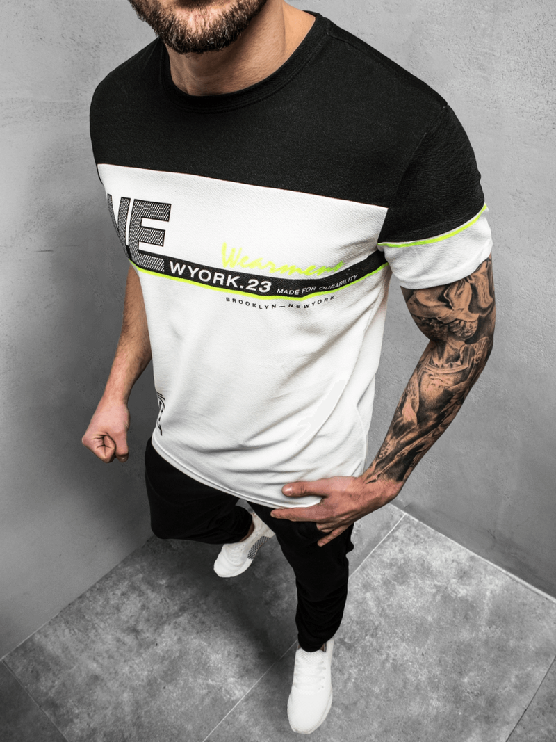 T-Shirt męski biały OZONEE JS/SS11002Z