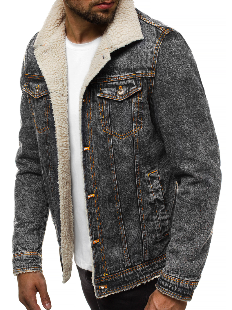 Kurtka męska jeans grafitowa OZONEE JB/JP1109