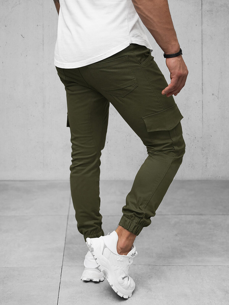 Spodnie męskie chino joggery khaki OZONEE A/404