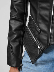 Kurtka skórzana damska czarna OZONEE JS/11Z8116