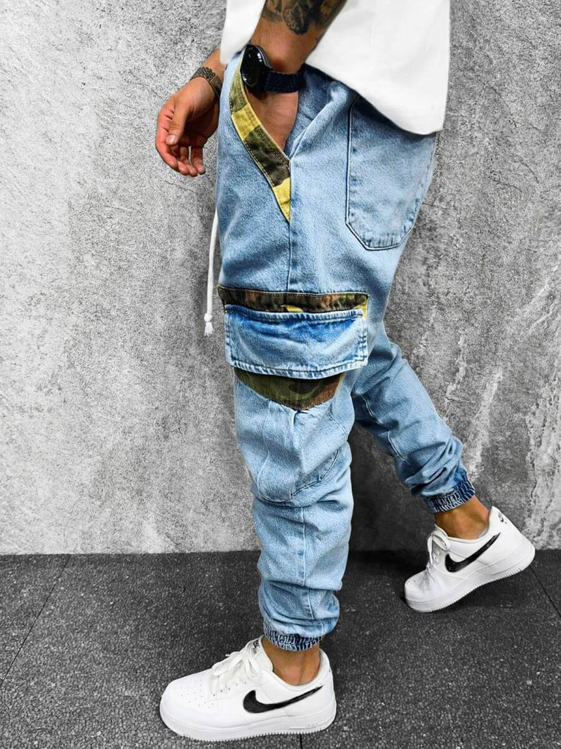 Spodnie jeansowe męskie niebieskie OZONEE O/B6458