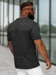 T-shirt męski regular fit czarny OZONEE O/QQ1568