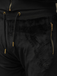 Komplet dresowy męski welurowy czarny OZONEE O/12137