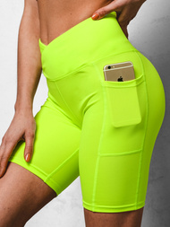 Legginsy krótkie damskie kolarki żółto-neonowe OZONEE O/XL007/26