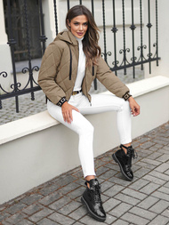 Kurtka damska pikowana beżowa OZONEE JS/16M9086/84Z