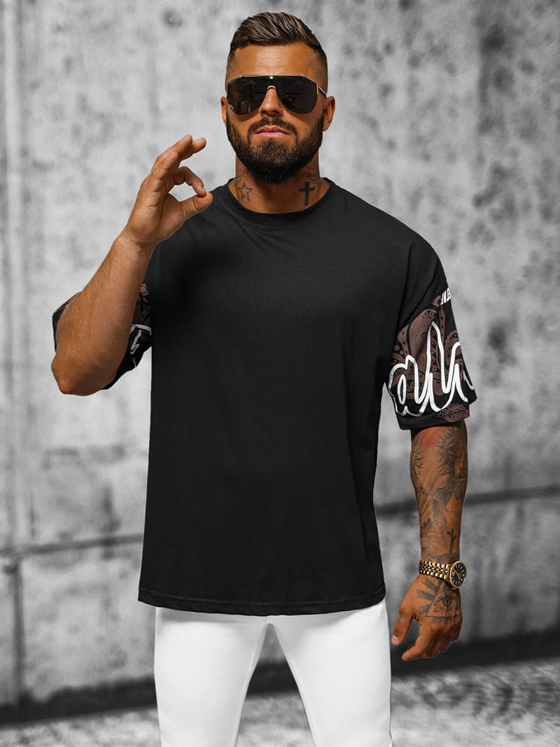 Футболка чоловіча чорна OZONEE O/3432