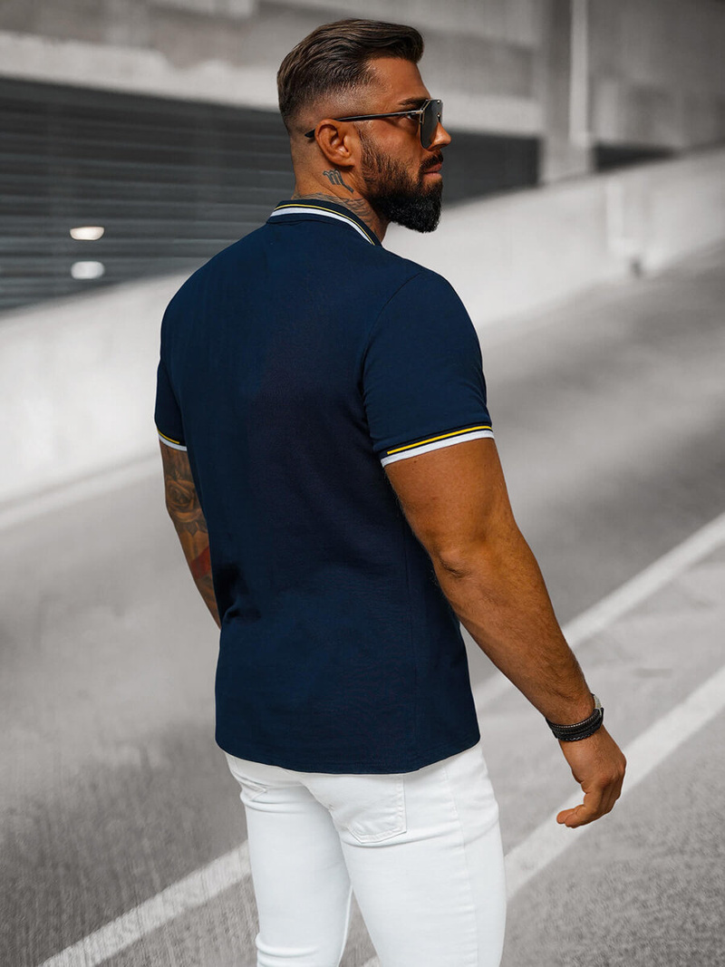 Футболка Поло Чоловіча Tемно-Cиня OZONEE O/DA736