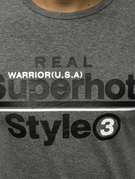 T-Shirt męski z nadrukiem grafitowy OZONEE JS/SS10903Z