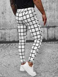 Spodnie męskie chino materiałowe białe OZONEE O/P4029