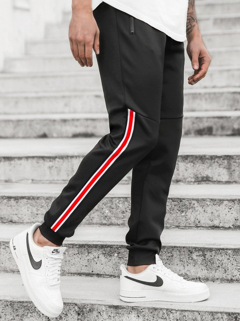 Spodnie dresowe męskie czarne OZONEE JS/K20025Z