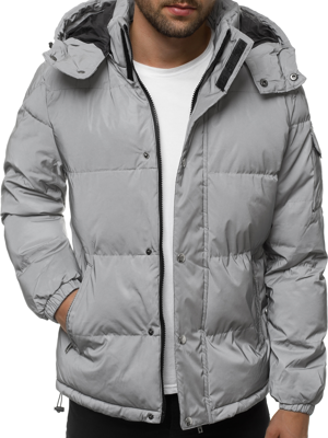 Kurtka męska zimowa srebrna OZONEE JB/JP1167