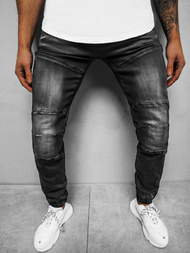 Spodnie jeansowe joggery męskie czarne OZONEE NB/MP0011N