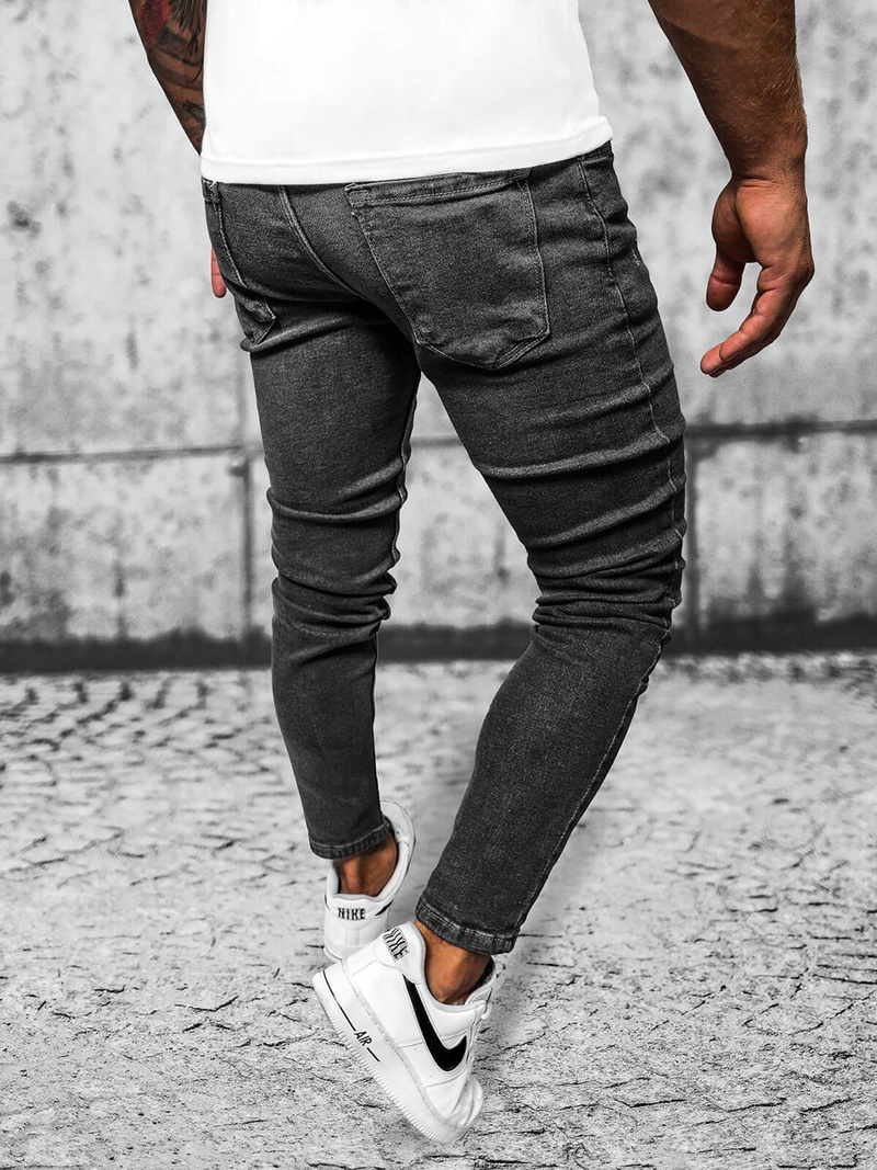 Spodnie jeansowe męskie grafitowe OZONEE E/6576/01