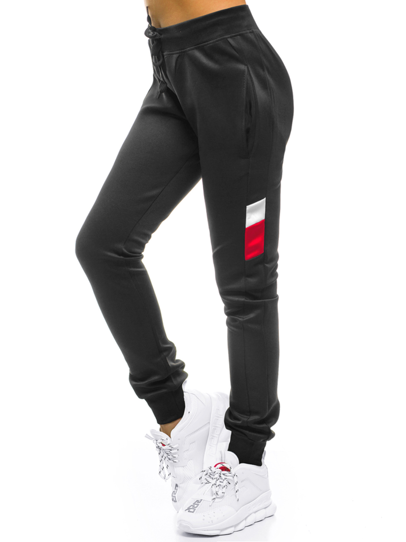 Spodnie dresowe damskie czarne OZONEE JS/JK88112