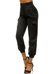 Spodnie damskie joggersy czarne OZONEE O/HM003