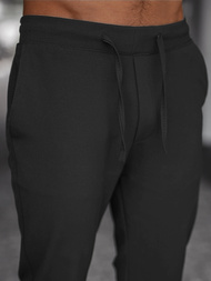 Spodnie męskie chino joggery materiałowe czarne OZONEE DJ/5539Z