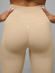 Komplet sportowy dwuczęściowy damski beżowy OZONEE O/SY2308