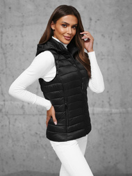 Kamizelka damska pikowana czarna OZONEE JS/16M9139/392