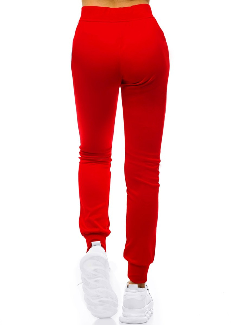 Spodnie dresowe damskie czerwone OZONEE JS/JK88113/18