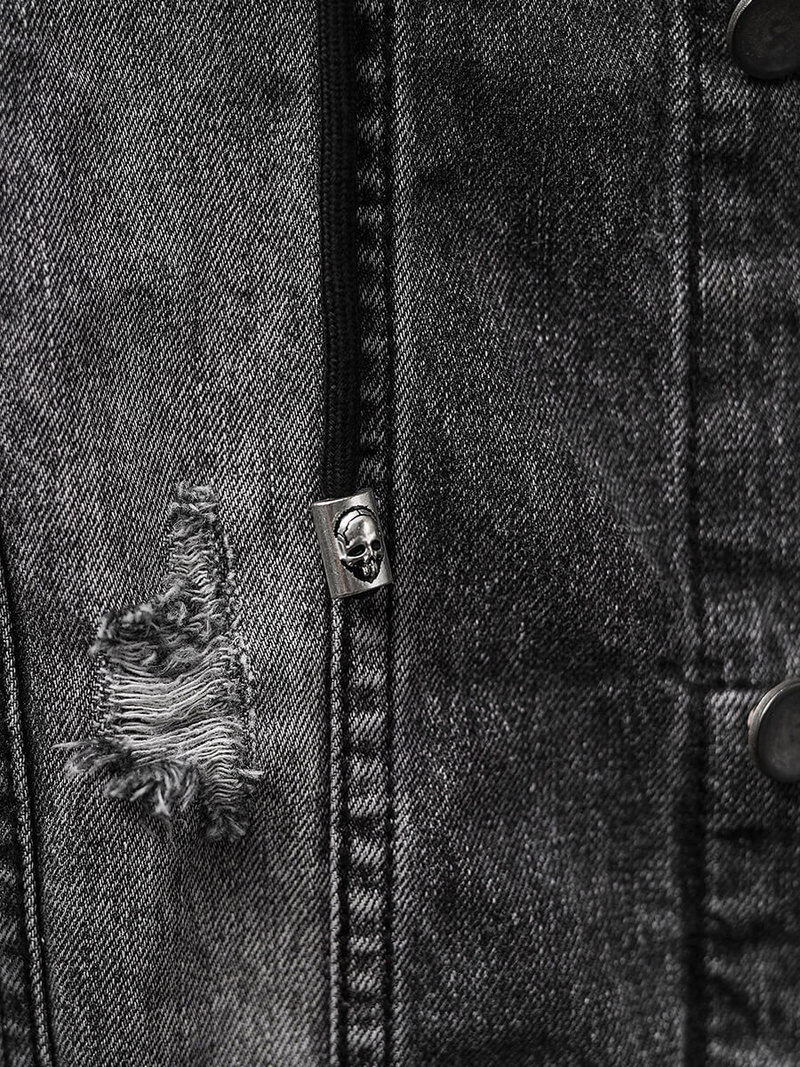 Kurtka męska jeansowa czarna OZONEE NB/MJ505NZ