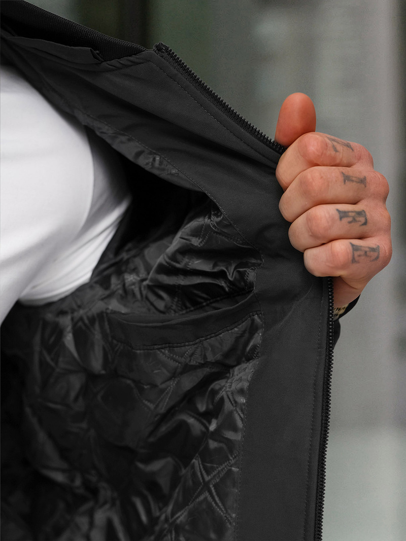 Kurtka męska bomberka czarna OZONEE JS/62M9502/392