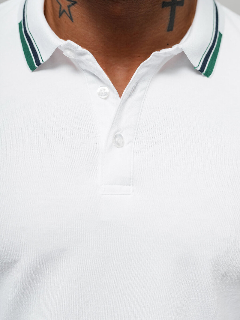 Koszulka męska polo biała OZONEE O/DA736