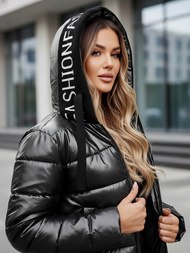 Kurtka zimowa damska pikowana czarna OZONEE JS/5M3188/392Z