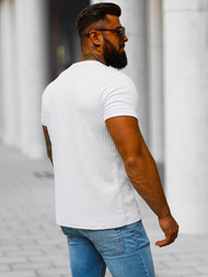 T-shirt męski biały OZONEE O/7766T