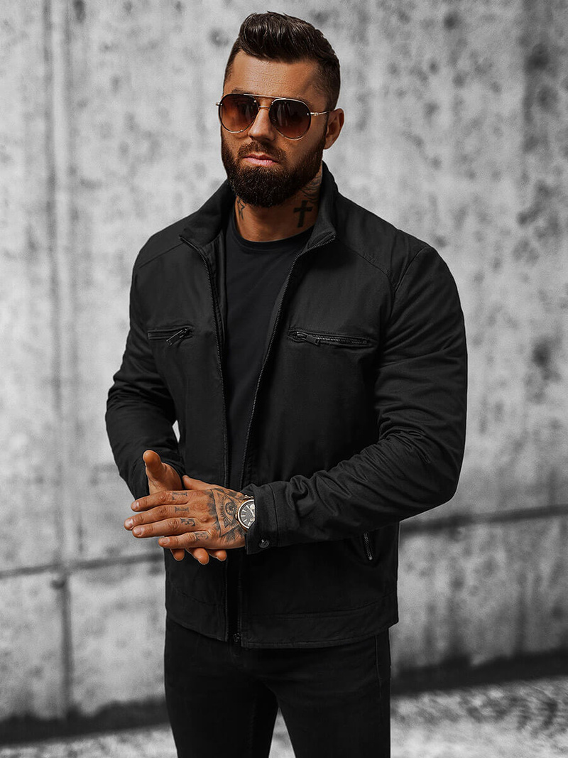 Kurtka męska czarna OZONEE JS/84M3002/392