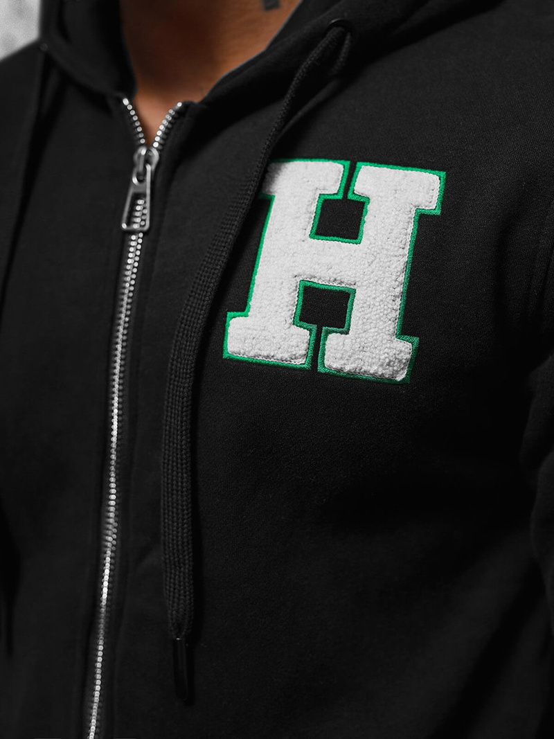 Bluza męska z kapturem rozpinana czarna OZONEE NB/MF2006